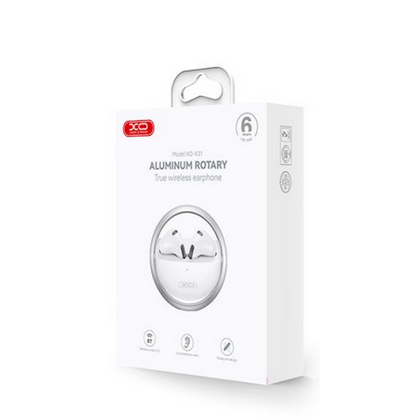 TWS наушники -XO- X31 Gyro Zinc, вкладыши, микрофон,алюминиевый корпус белый (6920680849130)