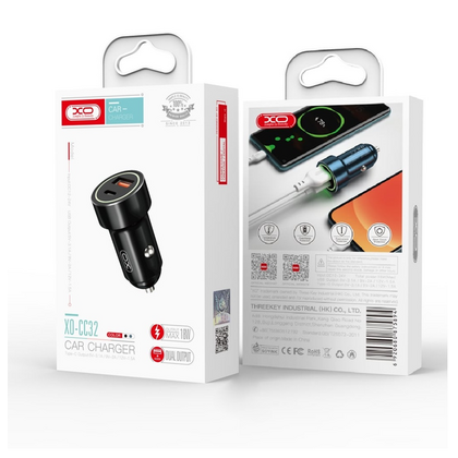 АЗУ -XO- QC3.0 3.1А 1xUSB 1xType-C (CC32, черный)