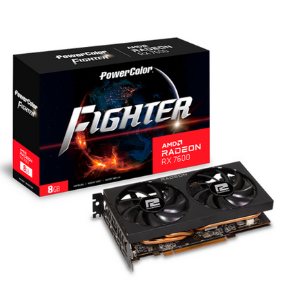 Видеокарта PowerColor PCI-E 4.0 AMD Radeon RX 7600 8Gb 128bit GDDR6  HDMIx1 DPx3 RX 7600 8G-F