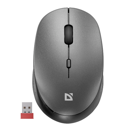Мышь Defender Auris MB-027 оптическая, беспроводная, USB, офисная, серый (52029)