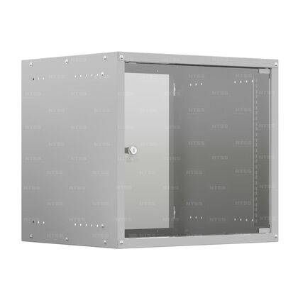 Шкаф настенный телекоммуникационный 19" 09U, Ш550*В500*Г450, передняя дверь - стекло, серый (NTSS-WL9U5545GS)