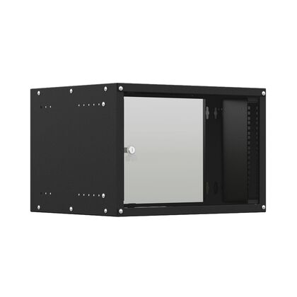 Шкаф настенный телекоммуникационный 19" 09U, Ш550*В500*Г450, передняя дверь - стекло, черный (NTSS-WL9U5545GS-BL)