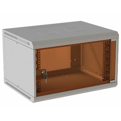 Шкаф настенный телекоммуникационный 19" 12U, Ш600*В620*Г600, передняя дверь - стекло, серый (05-1206)
