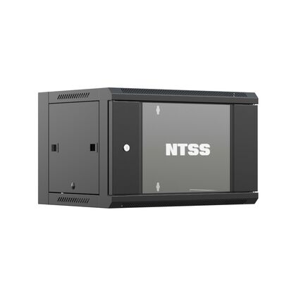 Шкаф настенный телекоммуникационный 19" 06U, Ш550*В370*Г450, передняя дверь - стекло, черный (NTSS-W6U6045GS-BL)
