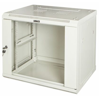 Шкаф настенный телекоммуникационный 19" 18U, Ш600*В902*Г800, передняя дверь - стекло, серый Lanmaster (TWT-CBWPG-18U-6X8-GY)