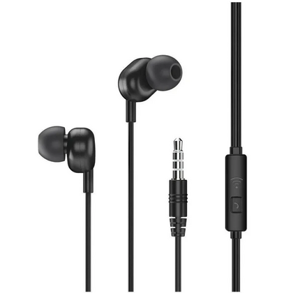 Проводные наушники Remax RW-105, jack 3.5 mm, микрофон, вкладыши, черный (RW-105)