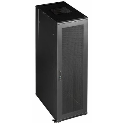 Шкаф напольный телекоммуникационный 19" 27U, Ш600*В1360*Г800, передняя дверь - перфорация, черный Lanmaster (TWT-CBB-27U-6X8-P1)