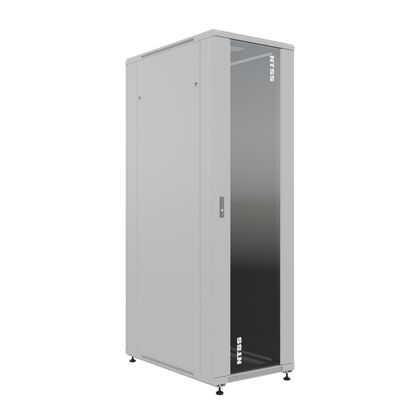 Шкаф напольный серверный 19" 47U, Ш600*В2210*Г1000, передняя дверь - стекло, серый (NTSS-R47U60100GS)