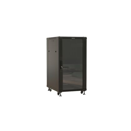 Шкаф напольный телекоммуникационный 19" 22U, Ш600*В1166*Г1000, передняя дверь - стекло, черный Hyperline (TTBR-2261-AS-RAL9004)