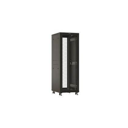 Шкаф напольный телекоммуникационный 19" 32U, Ш600*В1610*Г800, передняя дверь - перфорация, черный Hyperline (TTBR-3268-DD-RAL9004)