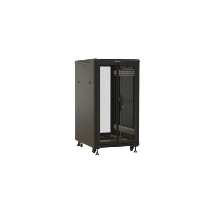 Шкаф напольный телекоммуникационный 19" 22U, Ш600*В1166*Г600, передняя дверь - перфорация, черный Hyperline (TTBR-2266-DD-RAL9004)