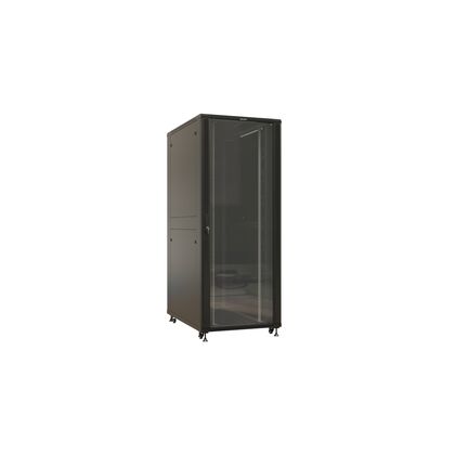 Шкаф напольный телекоммуникационный 19" 42U, Ш800*В2055*Г1000, передняя дверь - стекло, черный Hyperline (TTBR-4281-AS-RAL9004)