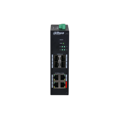 Управляемый PoE-коммутатор 08 портов Dahua DH-HS4408-4ET-96 (4х100Мбит/ с, 4хSFP, 4хPoE, PoE‑бюджет 96 Вт) 2 уровня
