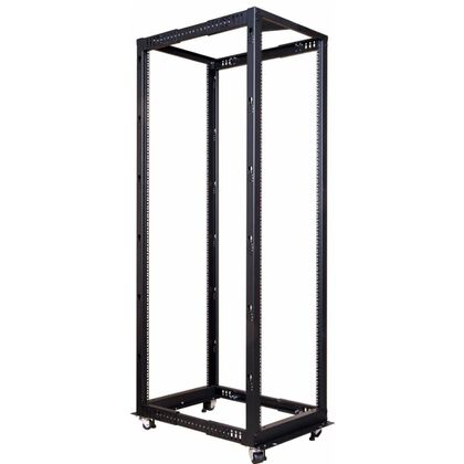 Стойка телекоммуникационная 19" 42U, двухрамная, Ш600xВ1970xГ560-1020мм, черная, Lanmaster (TWT-RACK2-42U-ADJ)