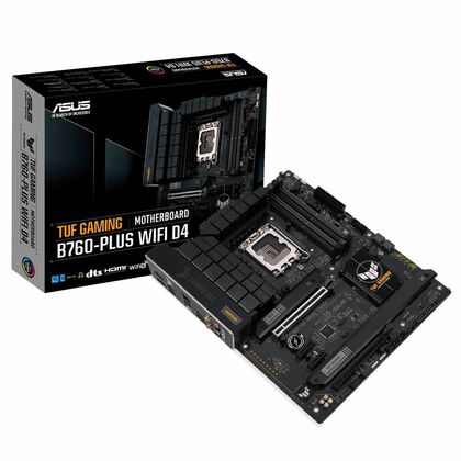 Материнская плата Asus LGA1700: TUF GAMING B760-PLUS WIFI D4 [B760, 4*DDR4,2хPCI-Ex16, 2хPCI-Ex1, 4хSata3, 3хM.2, 5 хUSB3, 1хUSB2, DP, HDMI, ATX]