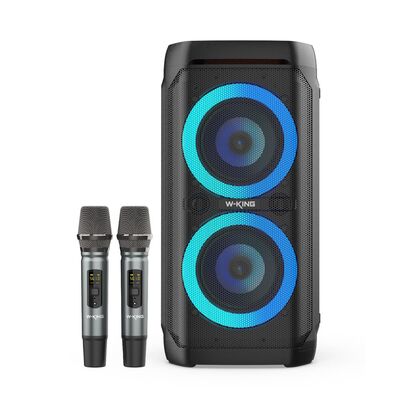 Портативная колонка напольная W-KING T11+ 100W, два микрофона, черный, Защита от влаги IPX6, BT, (T11+)