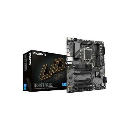 Материнская плата Gigabyte LGA 1700:B760 DS3H [B760, 4хDDR5, 4хPCI-E x16, 4хSATA3, 2хМ2, 2хUSB 3.2. 4хUSB 2.0,HDMI ,  ATX ]