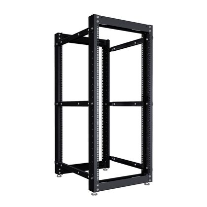 Стойка телекоммуникационная 19" 24U, двухрамная, Ш550xВ1570xГ600-1000мм, черная (NTSS-2POR24U/ 600-1000-BL)