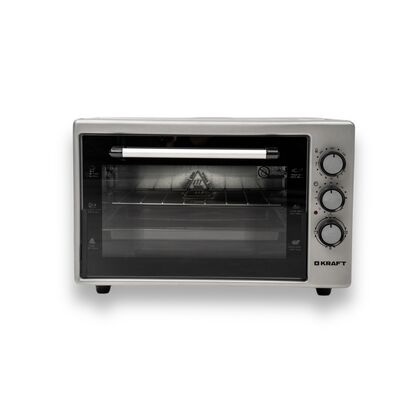 Мини печь Kraft KF-MO 3800 GR серебристый (1500 Вт, объем - 38 л, управление: механическое)