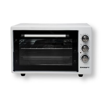Мини печь Kraft KF-MO 3800 W белый (1500 Вт, объем - 38 л, управление: механическое)