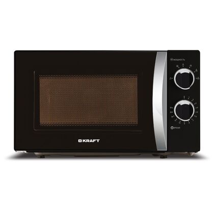 Микроволновая печь соло Kraft KF20MW7B-202M черный (700 Вт, объем - 20 л, управление: механическое)