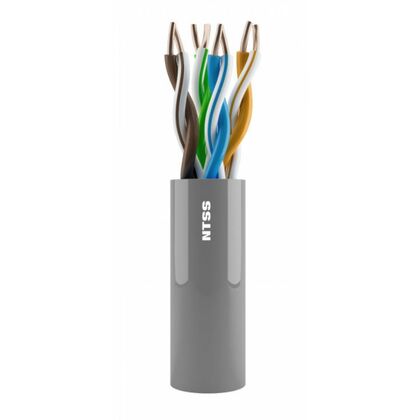 Кабель Cu UTP, Внутренний, 4x2x0.55, бухта 305м., Cat6, нг(А)-HF, NTSS (NTSS-IN-UTP4-6-LSZH-GY)