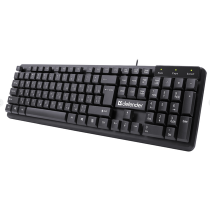 Клавиатура Defender Symbol HB-559, проводная, офисная, USB, черный, кабель 1,5 м (45559)