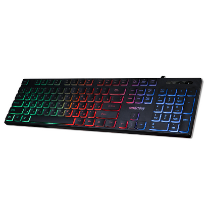Клавиатура Smartbuy SBK-251U-K, проводная, мультимедийная, USB, с подсветкой, черный, кабель 1,3 м
