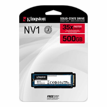 Твердотельный накопитель SSD 2280 M.2: 500 ГБ Kingston NV1 TLC (2100 МБ/ с /  1700 МБ/ с)  SNVS/ 500G