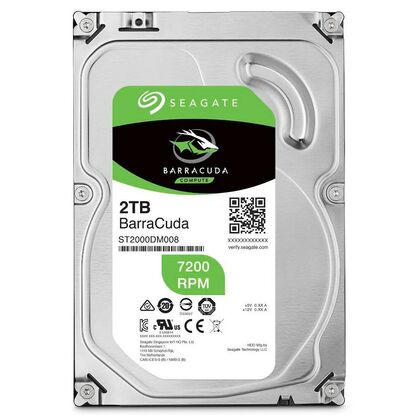 Жесткий диск HDD 3.5" SATA: 2000 Гб Seagate [7200 rpm, 256 Мб, Sata 3 (6 Gbit/ s)] ST2000DM008-FR