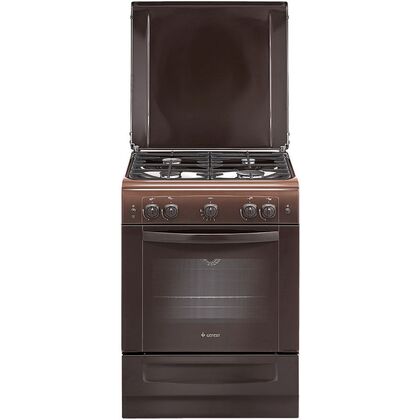 Плита газовая Gefest ПГ 6100-01 0301 коричневый (газ-к духовки, э/ поджиг ручной, конфорок - 4, духовка газовая, решетки чугун)
