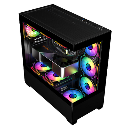 Корпус Foxgate Midi-Tower 218E-1B ARGB 4*120мм (без БП, 2xUSB2.0, 1xUSB3.0, ) 218E-1B ARGB