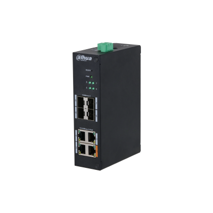 Управляемый PoE-коммутатор 08 портов Dahua DH-HS4408-4ET-60 (4х100Мбит/ с, 4хSFP, 4хPoE, PoE‑бюджет 60 Вт) 2 уровня