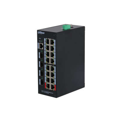 Управляемый PoE-коммутатор 20 портов Dahua DH-HS4420-16GT-190 (16х1Гбит/ с, 4хSFP, 16хPoE, PoE‑бюджет 190 Вт) 2 уровня
