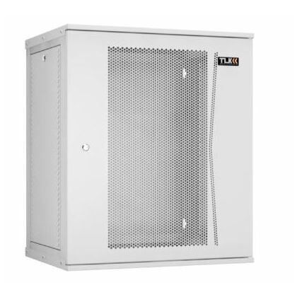 Шкаф настенный телекоммуникационный 19" 15U, Ш600*В703*Г450, передняя дверь - перфорация, серый, TLK (TWI-156045-R-P-GY)