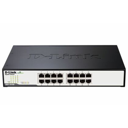Неуправляемый коммутатор 16 портов D-Link DGS-1016D/ E ( 16x1Гбит/ с) корпус - металл c встроенным источником питания
