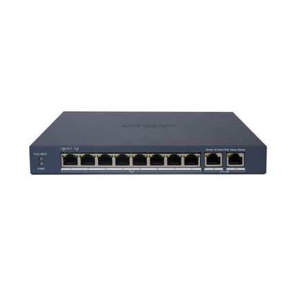 Управляемый PoE-коммутатор 10 портов Hikvision DS-3E1310P-EI/ M (8х100Мбит/ с2х1Гбит/ с, 8хPoE, PoE‑бюджет 60 Вт) начального уровня