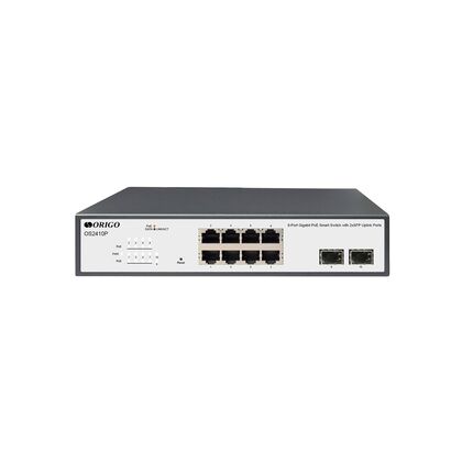 Управляемый PoE-коммутатор 10 портов Origo OS2410P/ 120W/ A1A (8х1Гбит/ с, 2хSFP, 8хPoE, PoE‑бюджет 120 Вт) 2 уровня