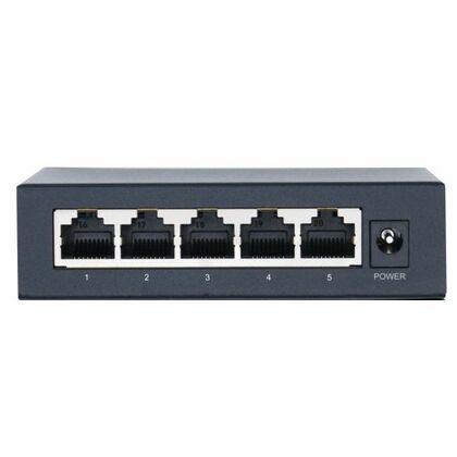 Неуправляемый POE-коммутатор 05 портов NetLan NLS-115P (5x100Мбит/ с, 4xPOE, PoE‑бюджет 48 Вт) корпус - металл