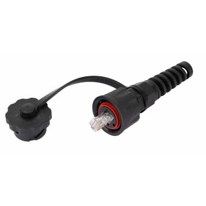 Коннектор RJ-45 индустриальный, Cat6 50 микрон, неэкранированный, IP67, Nikomax (NMC-RJ88RA50UE3-IS-BK)
