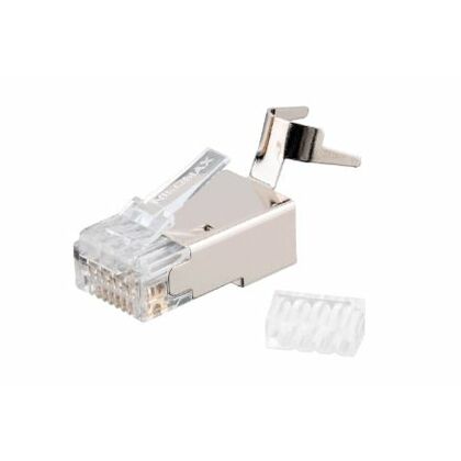 Коннектор RJ-45 Cat6 50 микрон, экранированный, со вставкой, с хвостовиком Nikomax (NMC-RJ88RZ50SE3-T-100) упаковка 100 шт