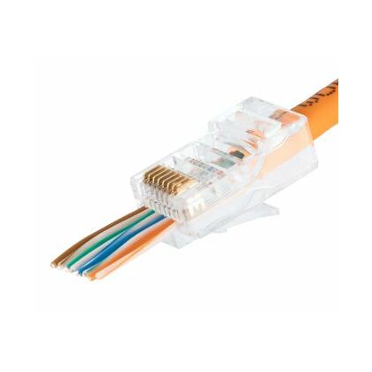 Коннектор RJ-45 Cat6 50 микрон, неэкранированный, сквозной, Nikomax (NMC-RJ88RZ50UE1-PT-100) упаковка 100 шт