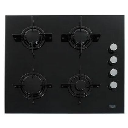 Газовая варочная панель Beko HILG64120S черный (конфорок - 4 шт, панель - закаленное стекло)