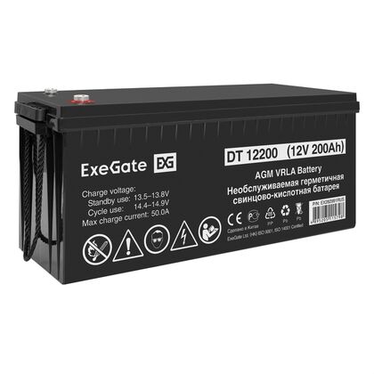 АКБ 12V 200Ah, ExeGate DT 12200  для использования в слаботочных системах