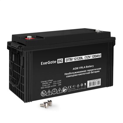 АКБ 12V 120Ah, ExeGate DTM 12120L для использования в ИБП