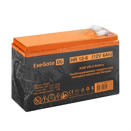 АКБ 12V 6Ah, ExeGate HR 12-6 для использования в ИБП
