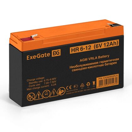 АКБ 6V 12Ah, ExeGate HR 6-12 для использования в ИБП