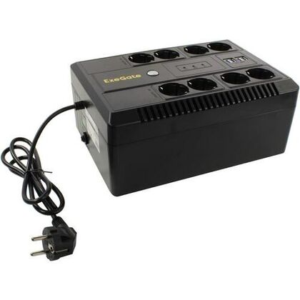 ИБП ExeGate NEO NNB-1000 1000ВА/ 650Вт, 8хSchuko, AVR, 4хUSB, (Аккумулятор 12В/ 9Ah)