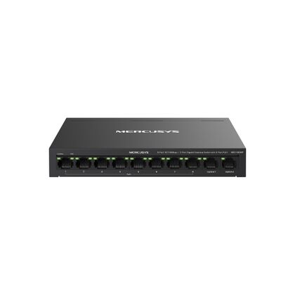 Неуправляемый POE-коммутатор 10 портов MERCUSYS MS110CMP ( 8x100Мбит/ с 2x1Гбит/ с, 8xPOE, PoE‑бюджет 115 Вт) корпус - металл