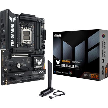 Материнская плата Asus AM5: TUF GAMING B650E-PLUS WIFI [B650, 4*DDR5, 2*PCI Ex16, 4*SATA3, 3*M.2, 6*USB 2, 4*USB3, HDMI, DP, ATX]